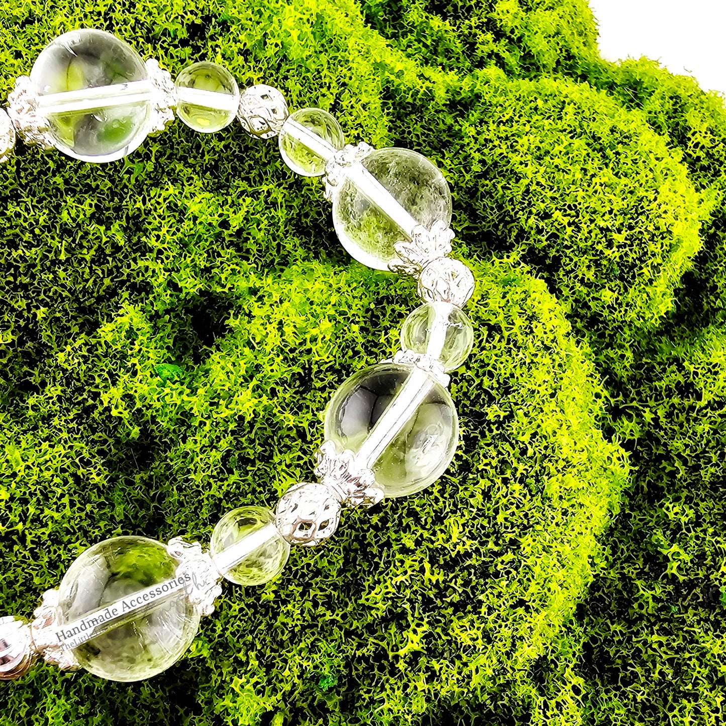 “Clear Eyes” — Pure Quartz Bracelet with Silver Touch