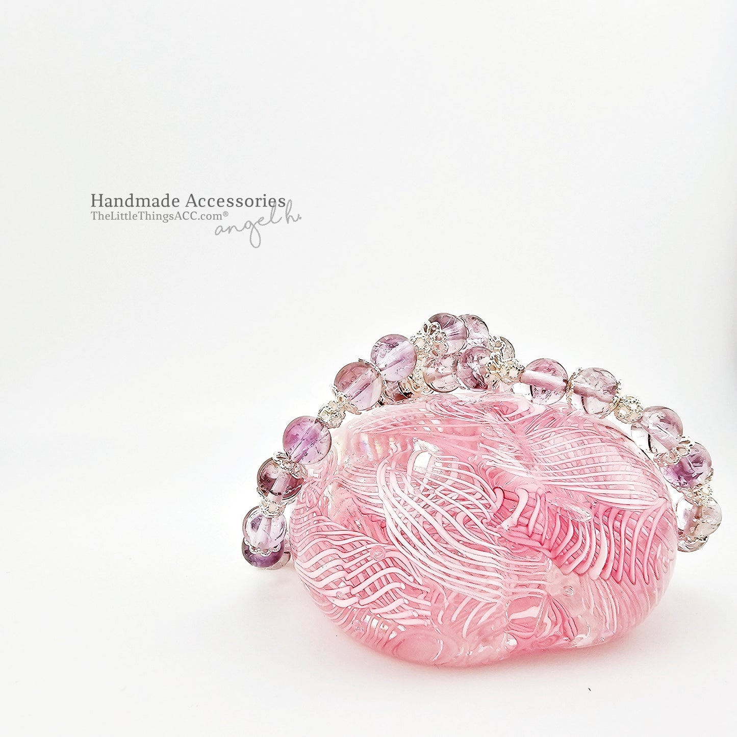 “Lavender Dreams” — Princess Bracelet with Lavender Amethyst & Cubic Zirconia Charms