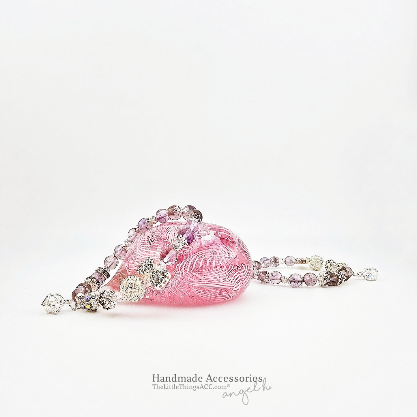 “Lavender Dreams” — Princess Bracelet with Lavender Amethyst & Cubic Zirconia Charms