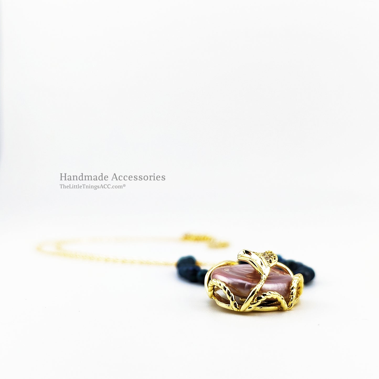 Huge Baroque Pearl Zircon Pendant Necklace
