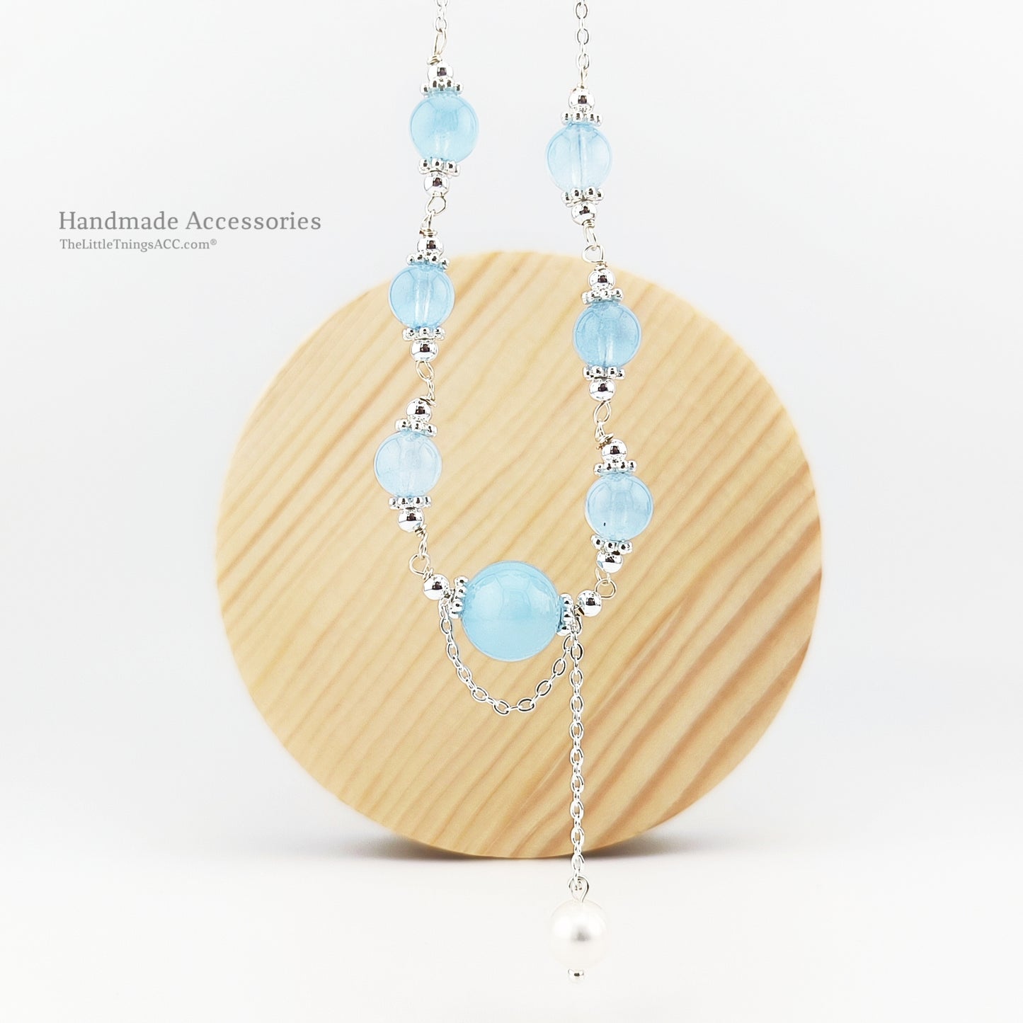 “Ocean Tides” — Aquamarine & Pearl Minimalist Jewelry Set