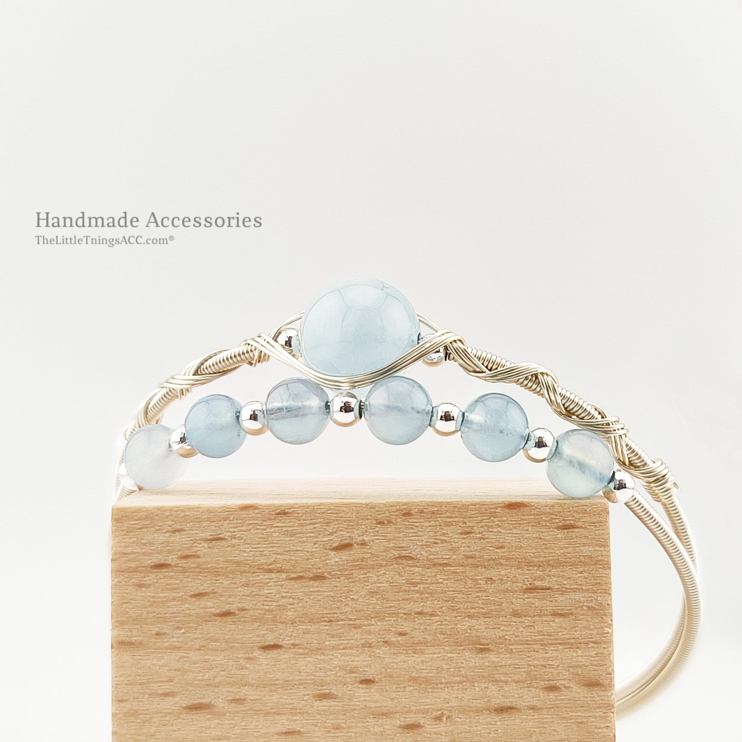“Ocean Tides” — Aquamarine & Pearl Minimalist Jewelry Set