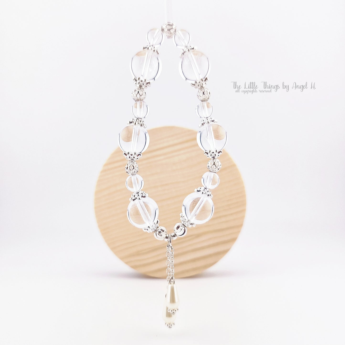 Icy-clear High Quality Quartz with Dainty Hollow Balls Bracelet