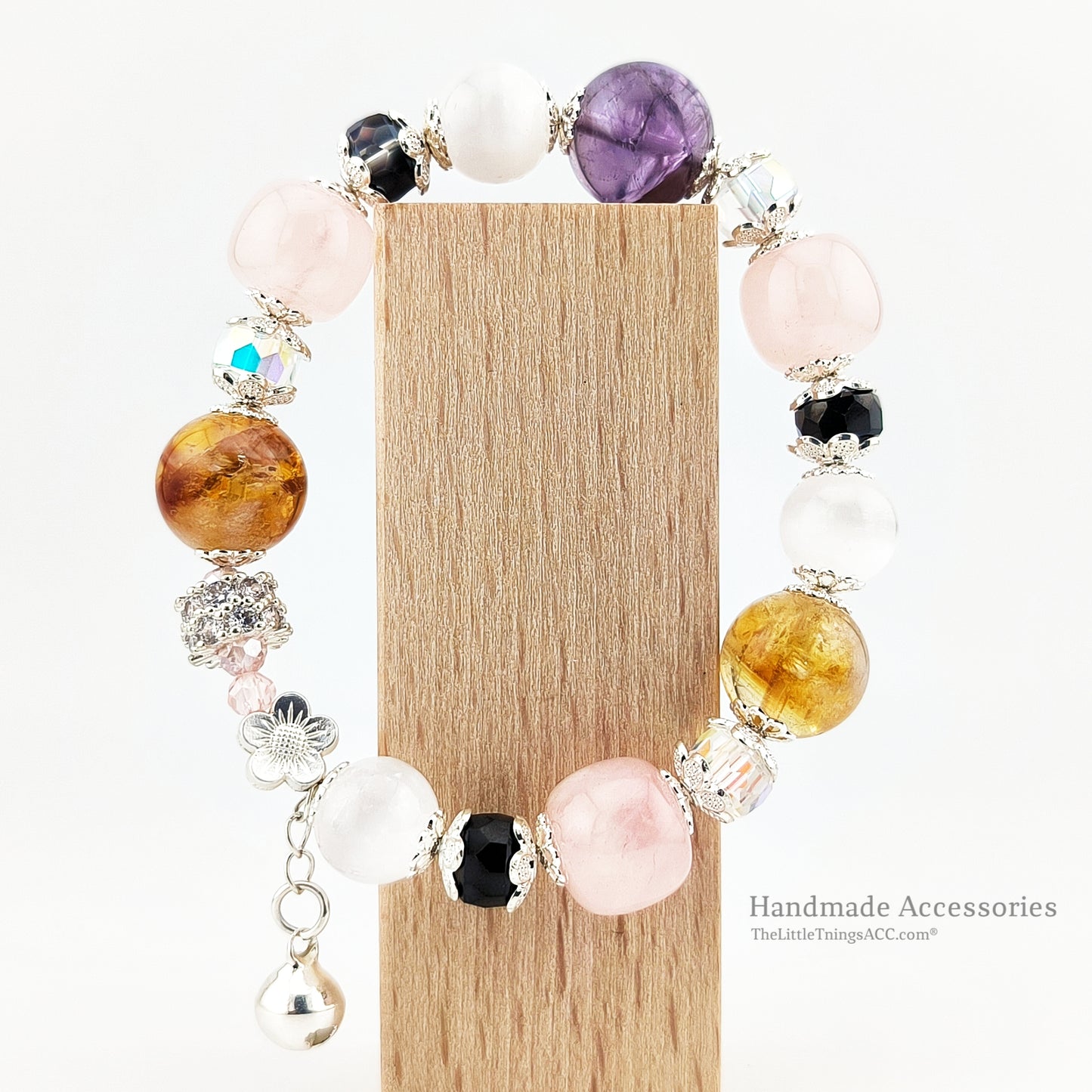 Fantasy Mixed Gems 925-Silver Bell Bracelet