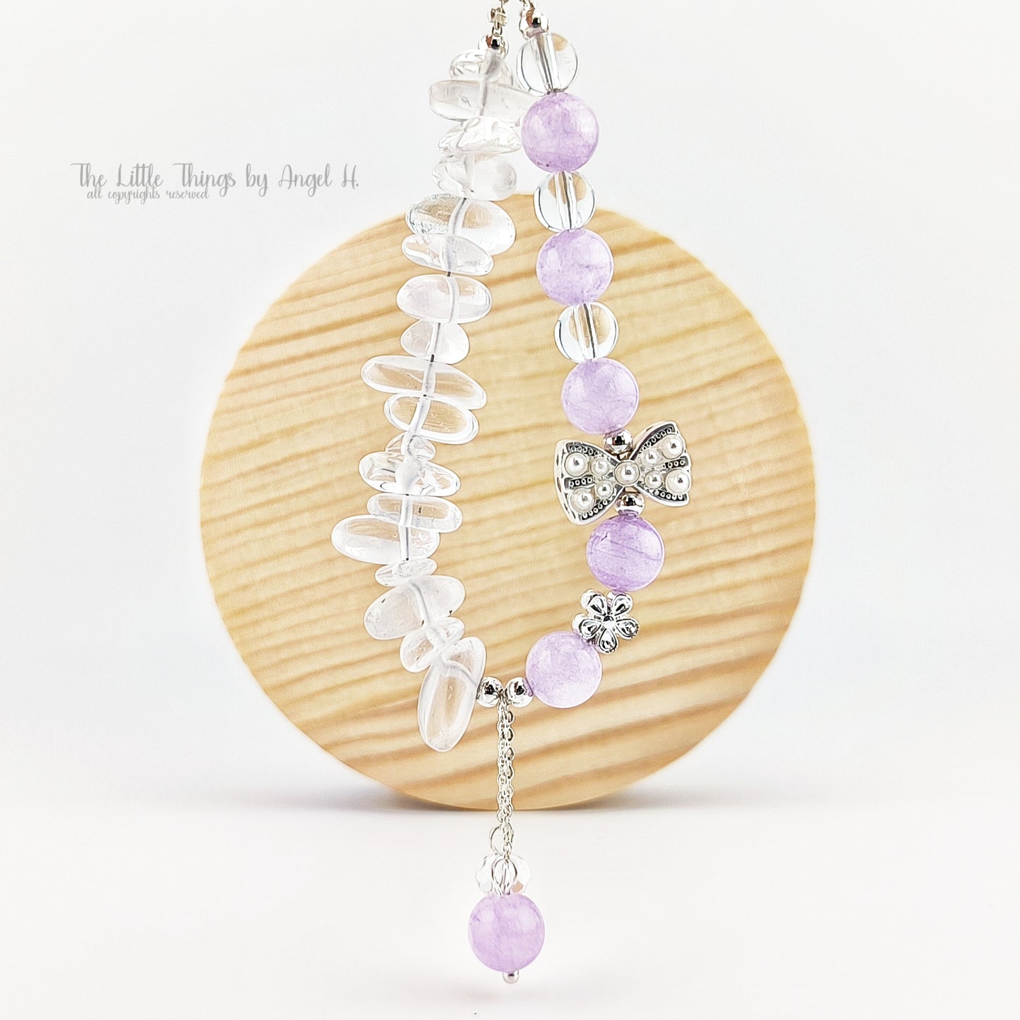 Romantic Lavender Amethyst with Myeloid Quartz Gems Bracelet