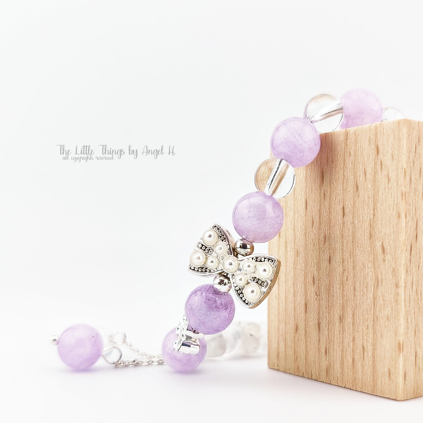 Romantic Lavender Amethyst with Myeloid Quartz Gems Bracelet