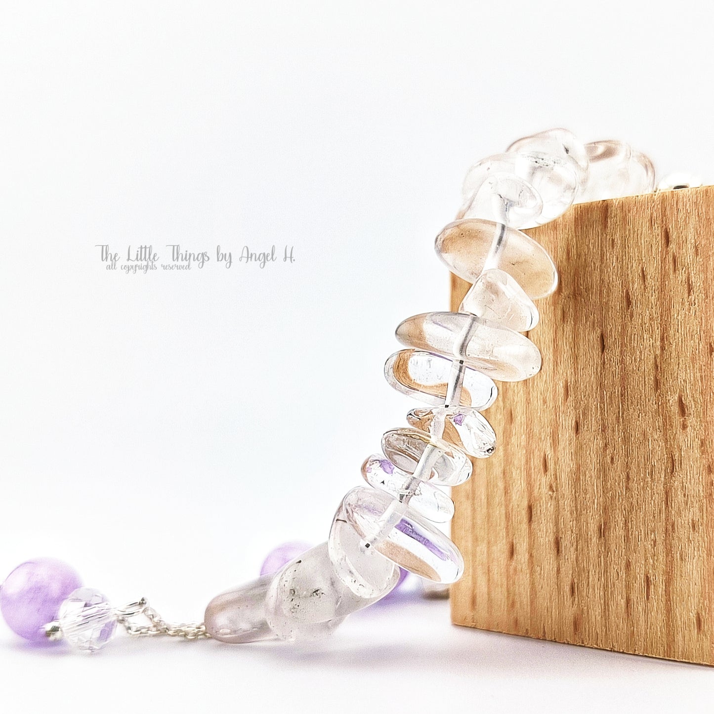 Romantic Lavender Amethyst with Myeloid Quartz Gems Bracelet