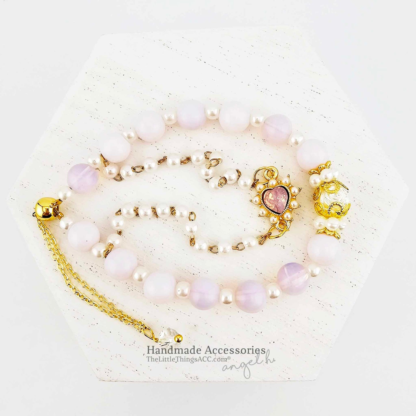 Romantic Natural Pink Opal Double Bracelet