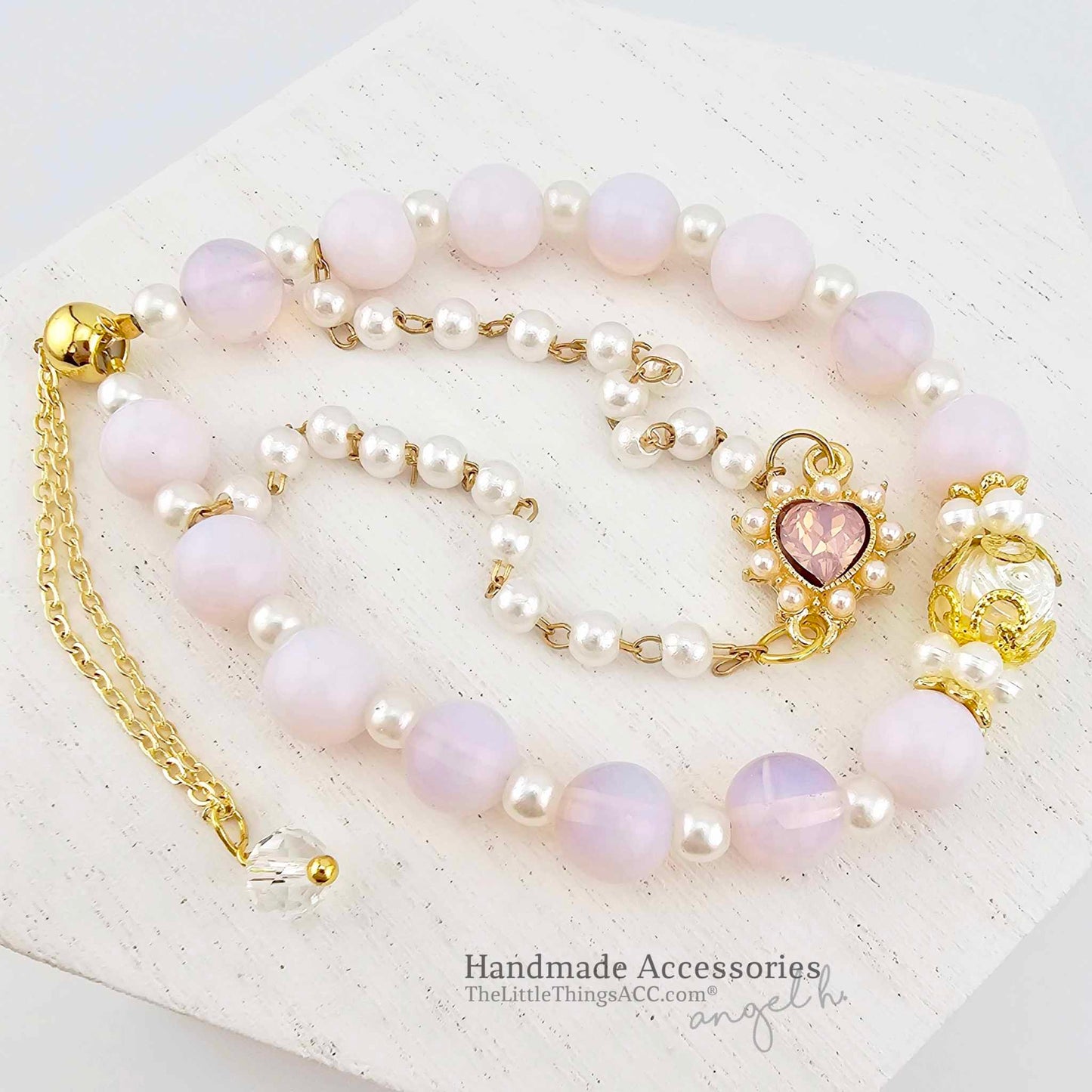 Romantic Natural Pink Opal Double Bracelet