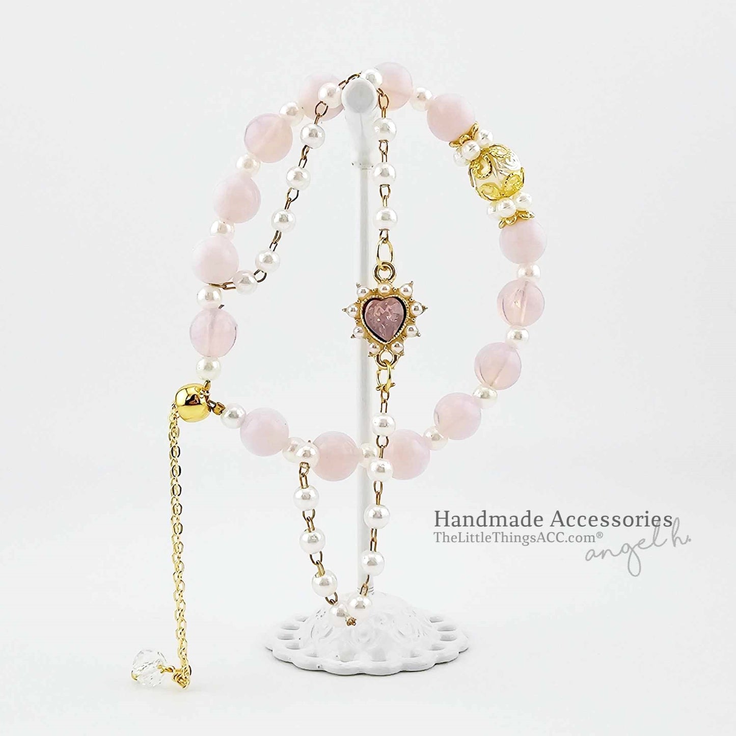 Romantic Natural Pink Opal Double Bracelet