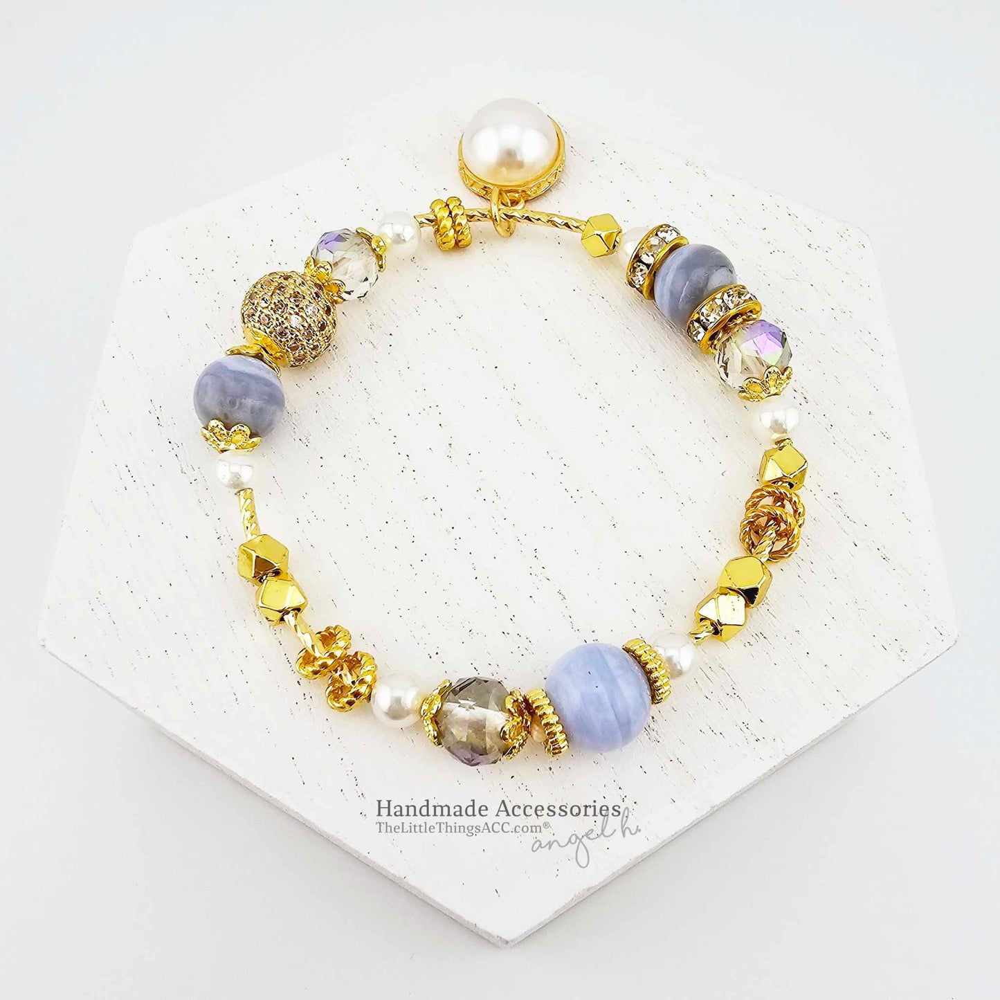 Princess Vibe Blue Lace Agate Zircon Bracelet