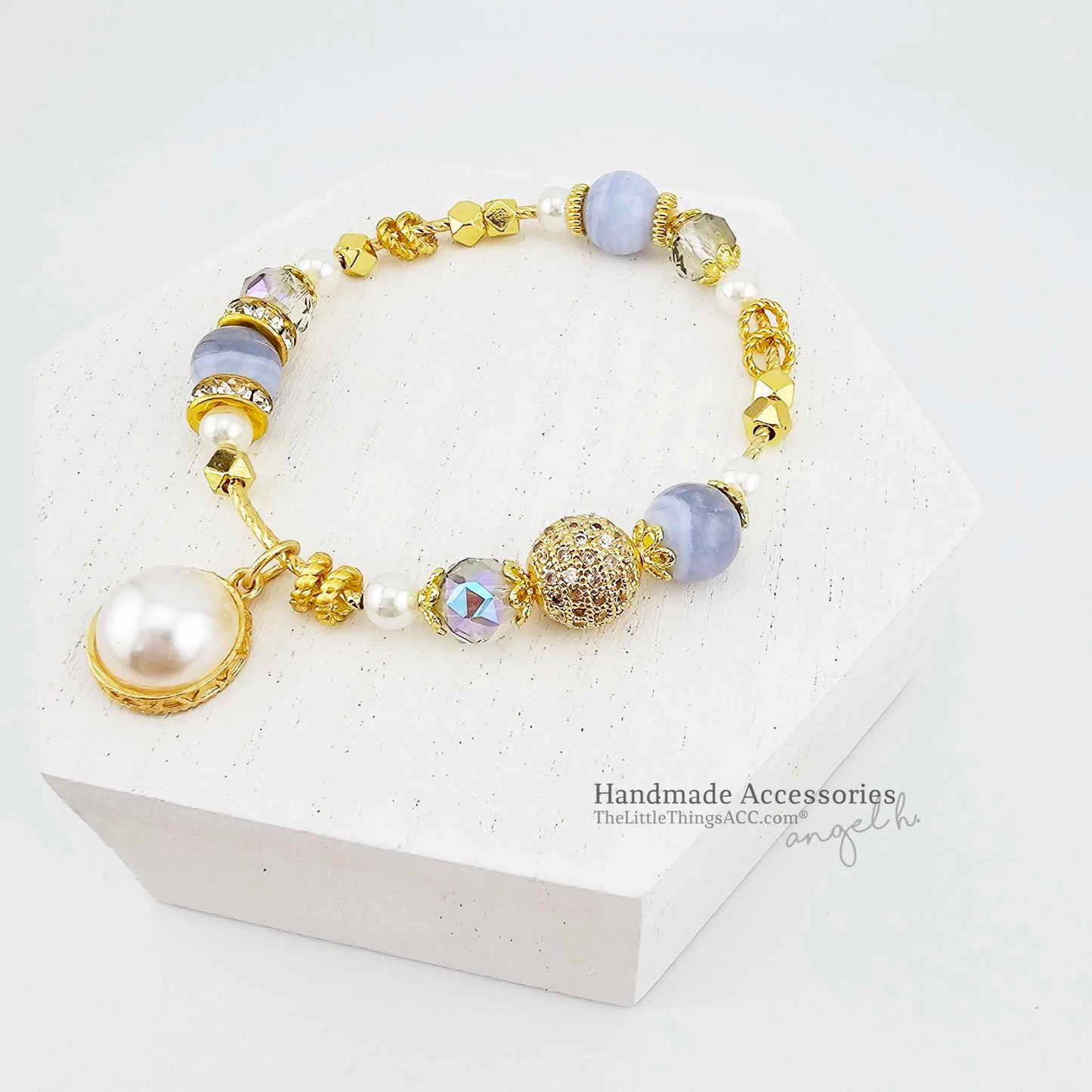 Princess Vibe Blue Lace Agate Zircon Bracelet