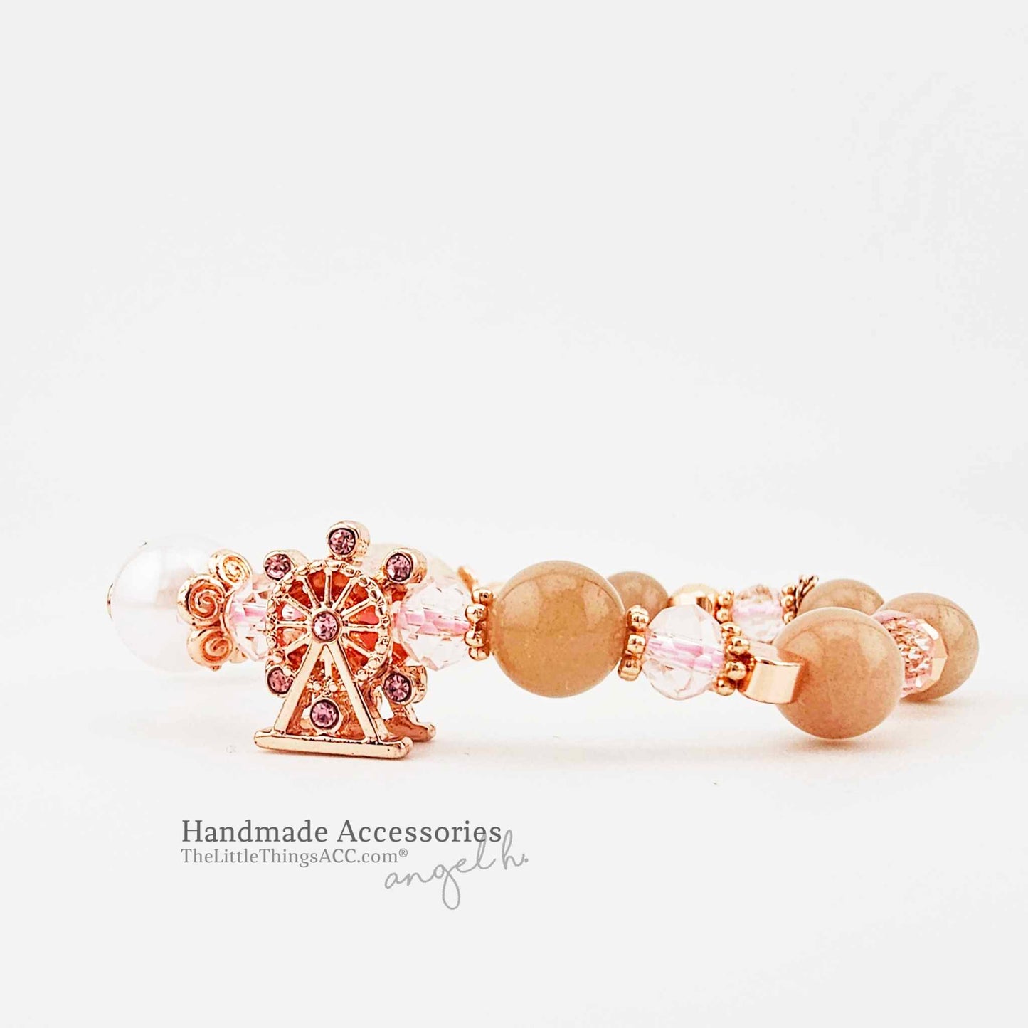 Golden Sunstone and Agate Ferris Wheel Breacelet