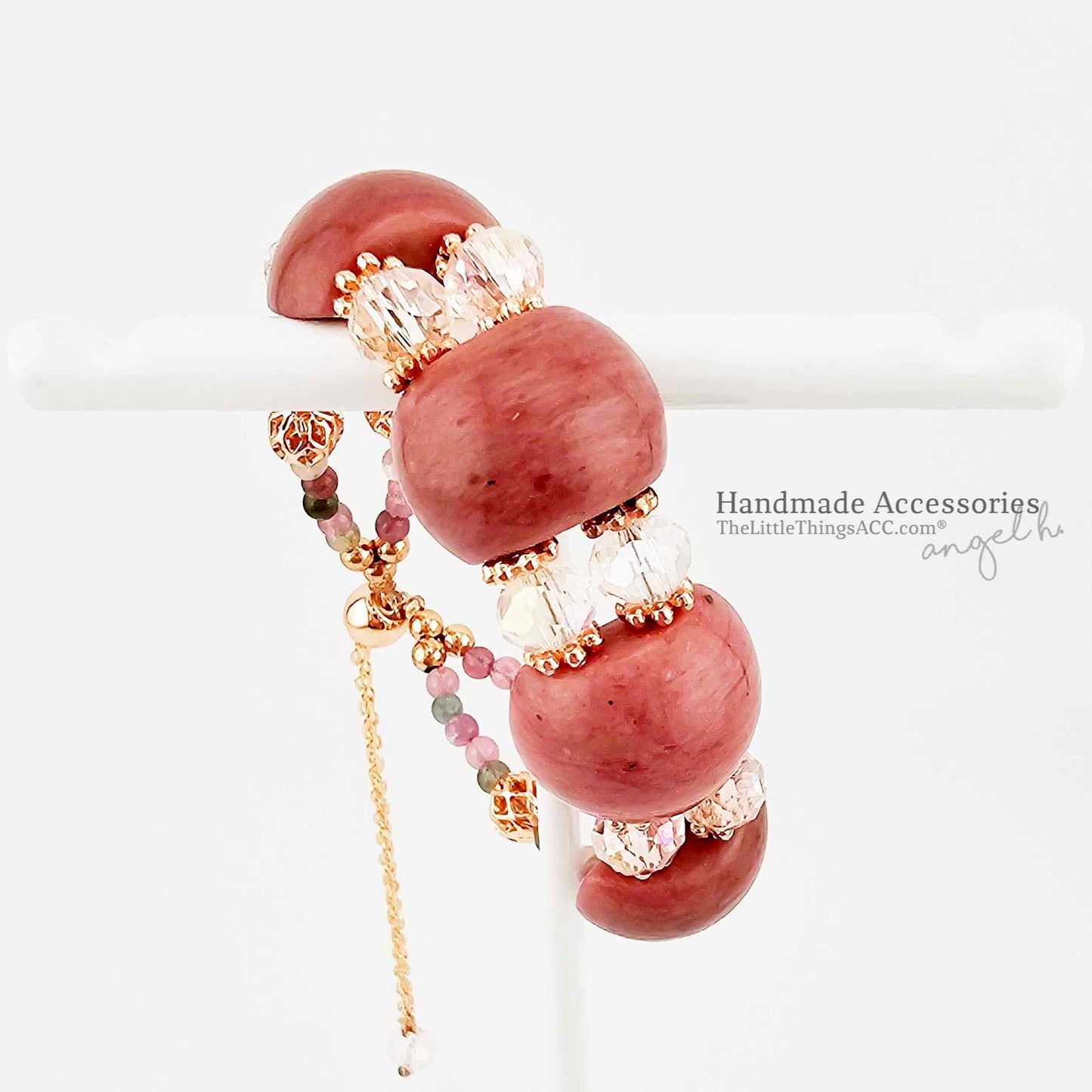 Rose Stone- Bravery Rhodonite & Tourmaline Bracelet