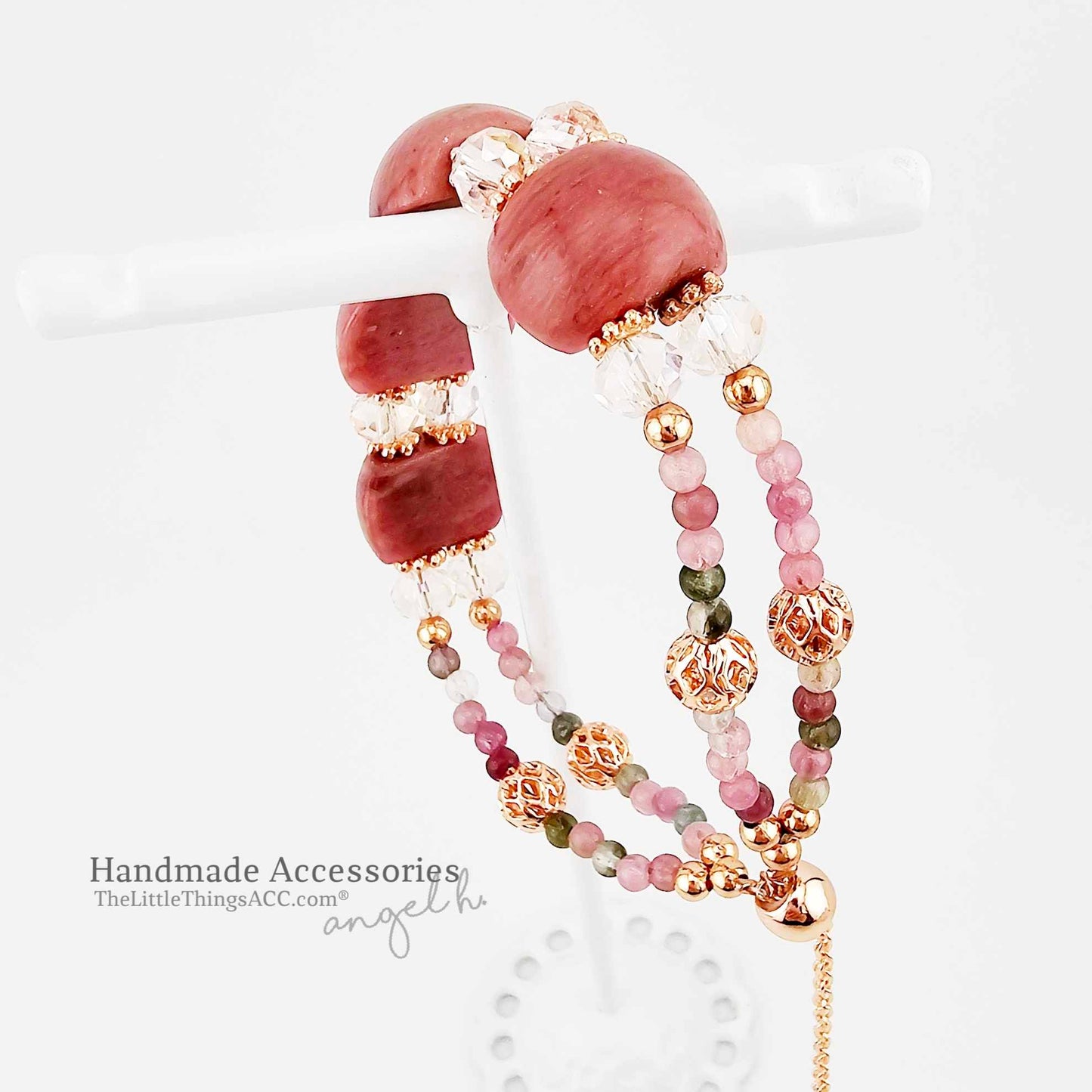 Rose Stone- Bravery Rhodonite & Tourmaline Bracelet