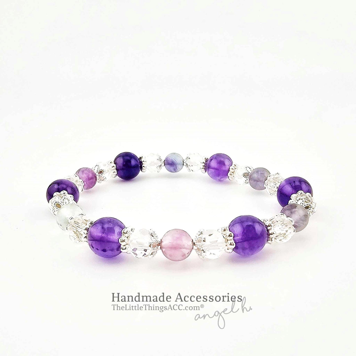 Nature Amethyst & Fluorite 2-piece set Bracelet