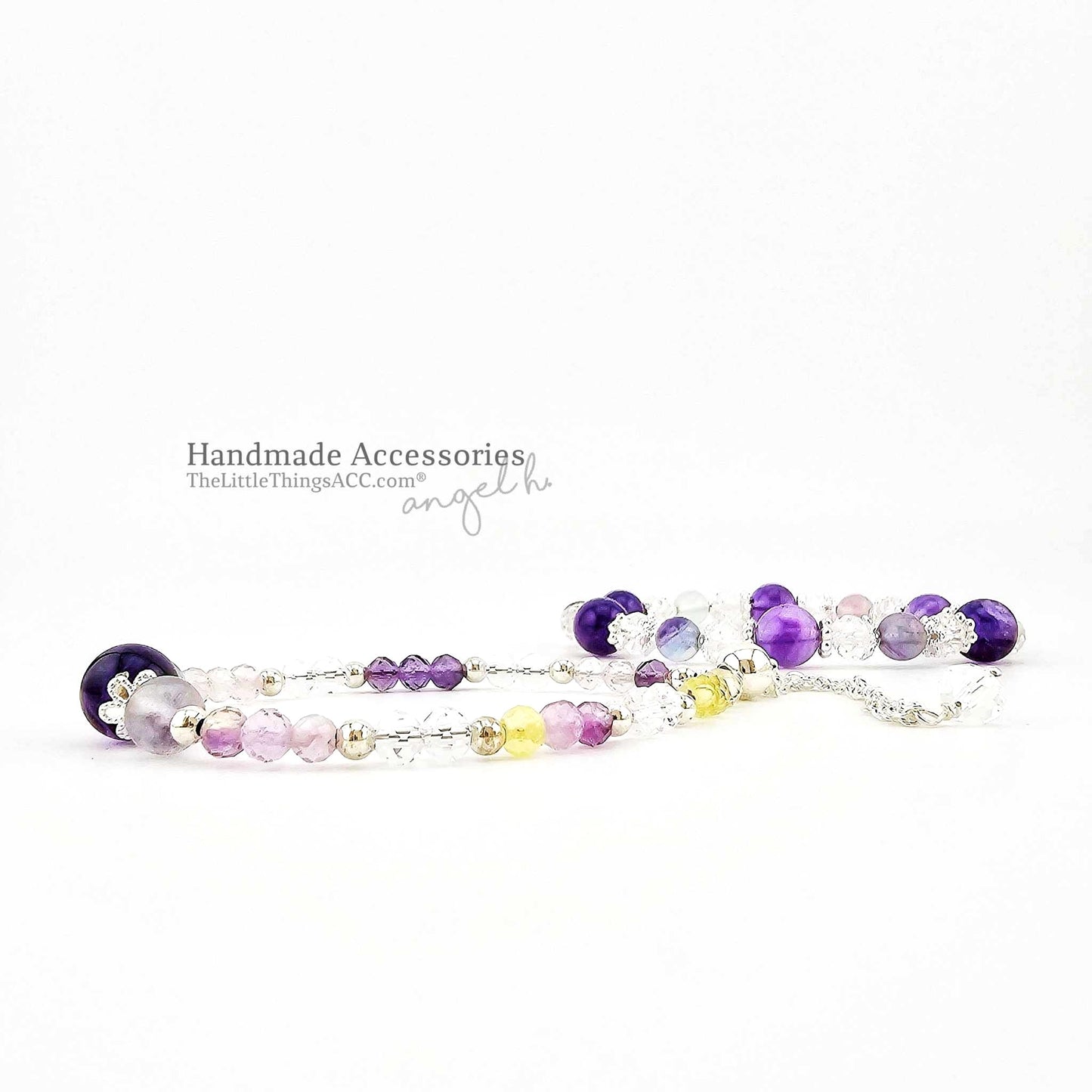 Nature Amethyst & Fluorite 2-piece set Bracelet