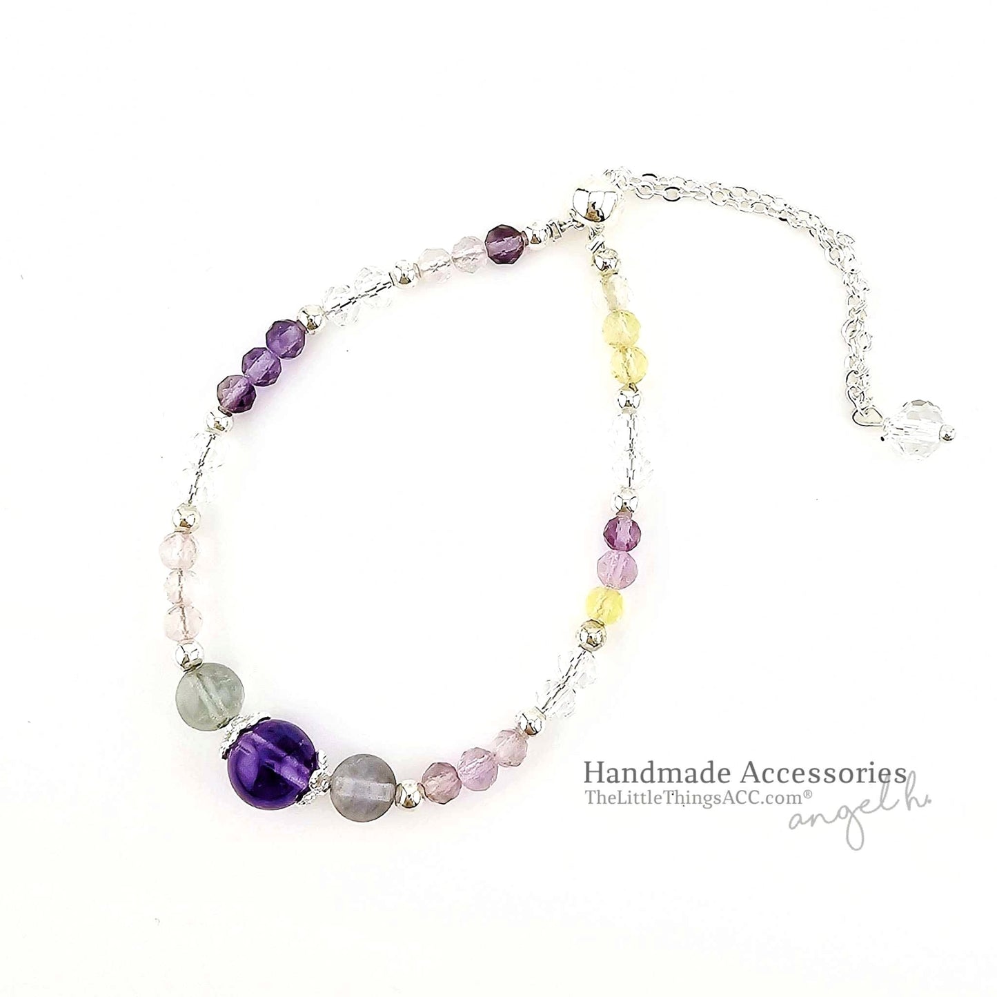 Nature Amethyst & Fluorite 2-piece set Bracelet