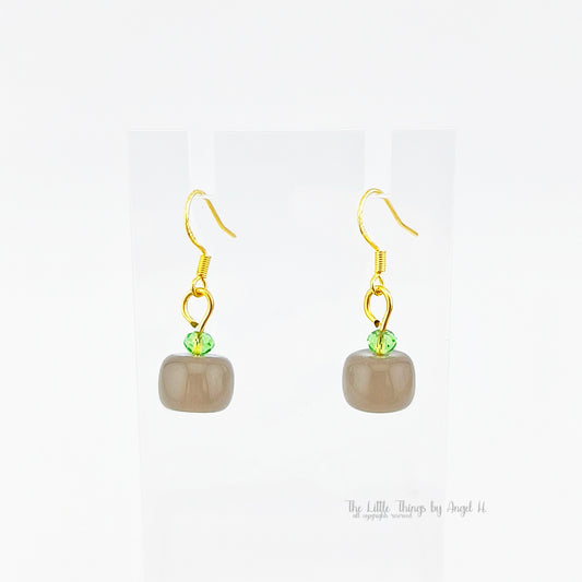 Smoky Barrel- Shape Agate S925 Silver-Plated Earrings
