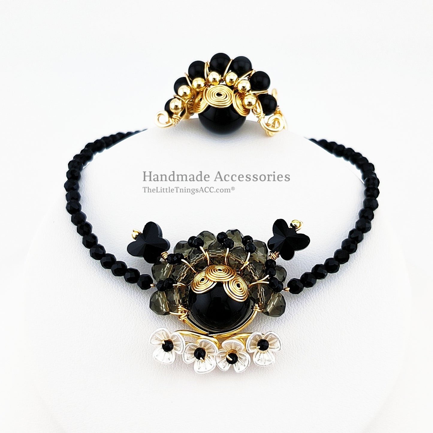 Obsidian Oriental Lady 2-pc Jewelry Set