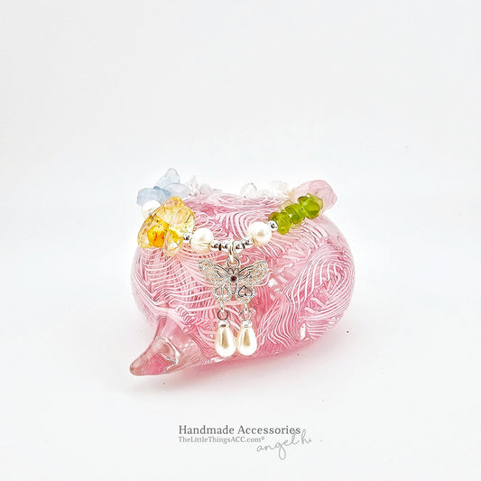 “Garden in Bloom” — Butterfly & Gemstone Garden Bracelet