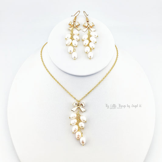 Natural Fresh Water Oval Pearl 18K-plated Fine Jewelry Set